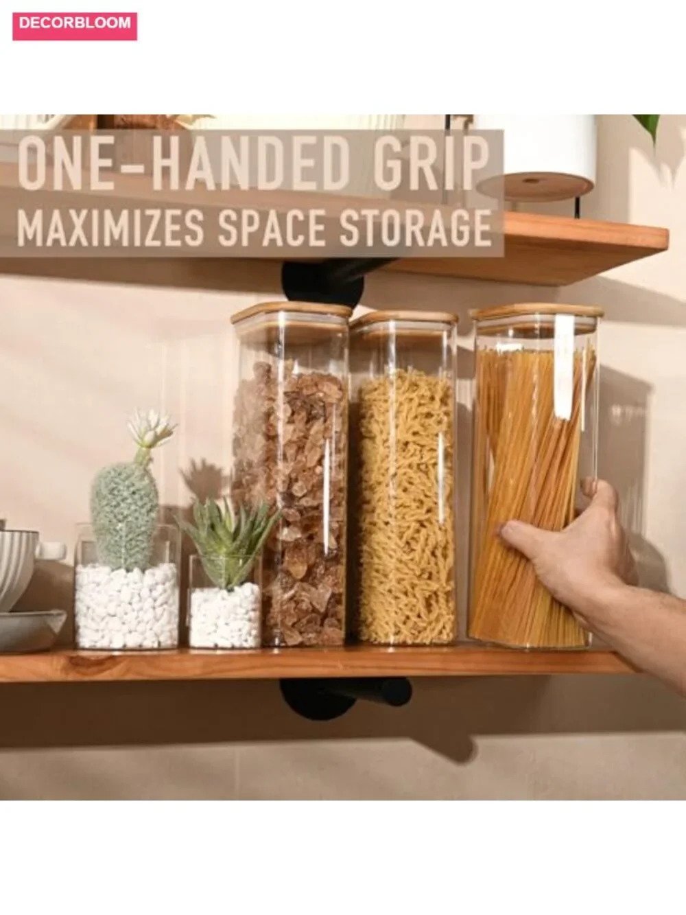71oz Airtight Glass Storage Containers with Bamboo Lids Set of 3